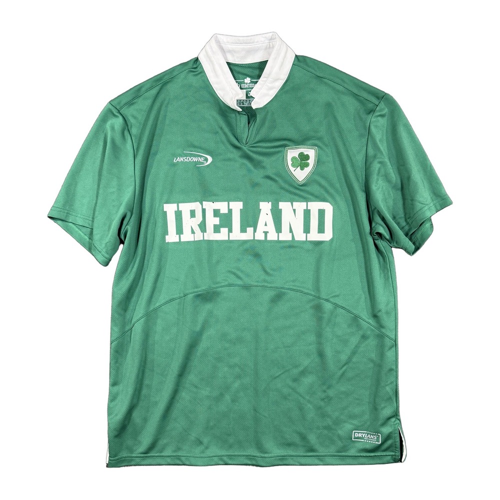 Lansdowne Irish Memories Ireland Rugby Shirt Green Short Sleeve Mens Medium